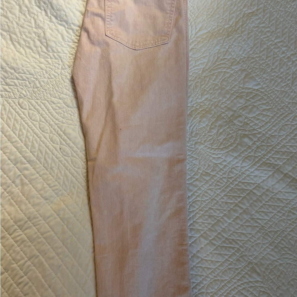 7 for all Mankind High Waist Cropped Straight Mineral Pink Jeans - Picture 4 of 12